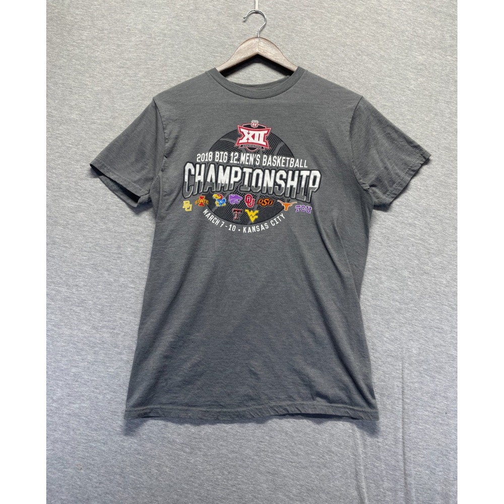 The Victory 2018 Big 12 Basketball Championship NCAA T Shirt Unisex Medium Gray